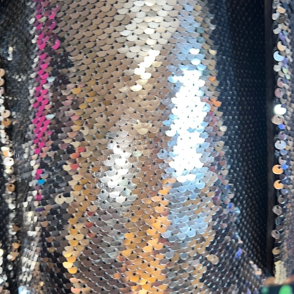 EUC Unisex Silver Sequined Blazer/Coat - Picture 6 of 16